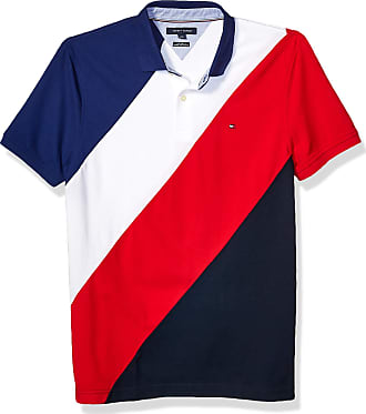 tommy hilfiger men's striped collar polo