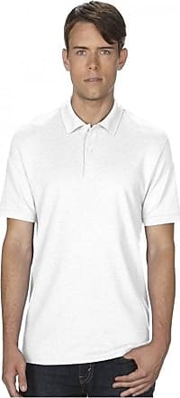 Gildan Mens DryBlend Adult Double Pique Polo Shirt, White, Medium (Size: M)