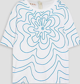 Marni - White T-Shirt with Hearts Print - T-shirts - Woman - Size: L