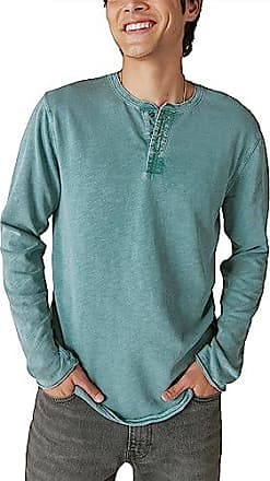 LUCKY BRAND Shirt Mens XL True Indigo Jersey Striped Short Sleeve Cotton  Blue
