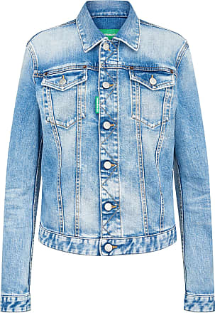 DSquared² Denim Jeansjacke im Patchwork-Look in Blau Damen Bekleidung Jacken Jeansjacken und Denimjacken 