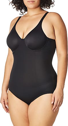 Maidenform Womens Firm Foundations Built-in Bra Body Shaper Shapewear Bodysuit, Black, 36C