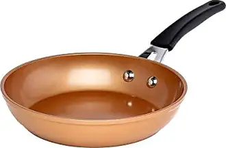 Kenouz - Handmade Hammered Red Copper Frying Pan with Stainless Steel Core - 5.6 in