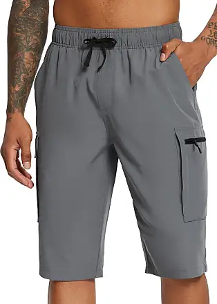 BALEAF Running Shorts Men with Mesh Liner and Zip Pocket Gray Size
