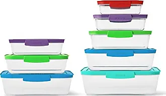 Sistema 5-Piece Food Storage Containers with 3 Compartments and Lids for Meal Prep, Dishwasher Safe, 11.8oz, Clear/Green, Pack of 5