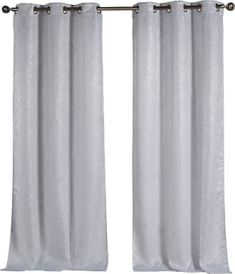 Pair Kelvin White Velvet Velour Silver Arrows Curtains Drapes Panels 74"W x 84"L 