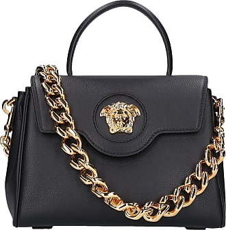 Versace Ledertasche Mit Goldener Kette & Medusa in Schwarz Damen Taschen Bucket Taschen und Geldbörsen 