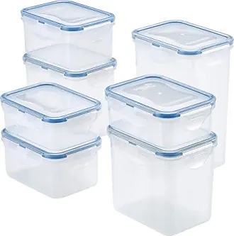 LOCK & LOCK Easy Essentials Food Lids/Pantry Storage/Airtight Containers,  BPA Free, Rectangle - 8 Cup - for Cookies, Clear