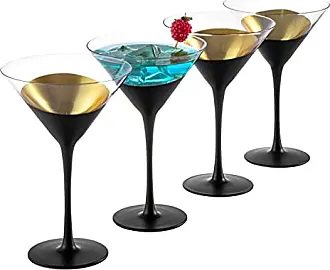 8-Ounce Metallic Gold Tone Martini Glasses, Golden Drinking Glass for a  Cocktail Party, Wedding, or Dinner, Set of 4