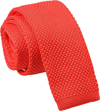 DQT Knit Knitted Melange Plain Speckled Red Casual Mens Skinny Tie 