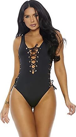 Forplay sporty halter blue cutout one piece suit