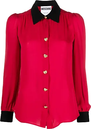 Moschino tied silk bouse - Red