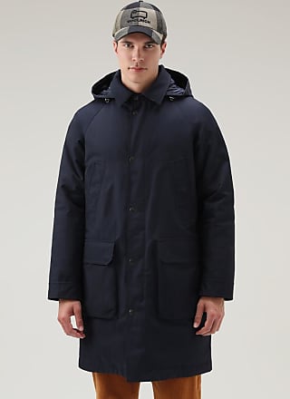 Woolrich Gesteppter Mantel mit Knopfleiste in Blau für Herren Herren Bekleidung Mäntel Kurzmäntel 