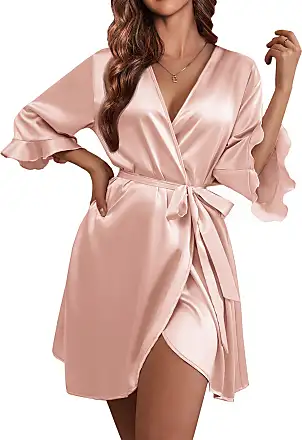 Ekouaer Silk Pajama Set for Women Stain Nightgowns with Robes Sexy
