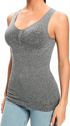 Joyshaper Control Vest Cami Women Slimming Tank Top Compression Camisole Built-in Bra Shirt Padded Shapewear with Tummy Control Effect 