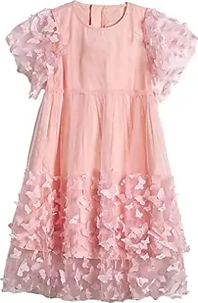 Vestido de princesa para bebês recém-nascidos, primavera, verão, estampado,  tule, babados, sem mangas, para meninas pequenas (rosa, 0 a 3 meses) :  .com.br: Moda