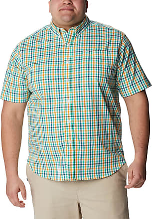 Retail $45.00 Columbia Men's Blue Orange Plaid Rapid Rivers II S/S Shirt