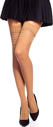 S-XL 20 Denier Hold Ups Striped Stockings by Romartex 2 Colors