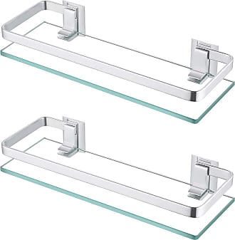 KES 14-Inch Bathroom Tempered Glass Shelf 8MM-Thick Wall Mount Rectangular Brus 