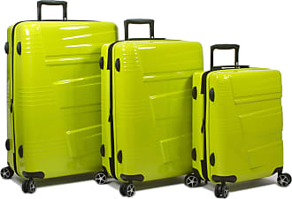Dejuno Garland Hardside 3-Piece Spinner Luggage Set with USB Port Green 
