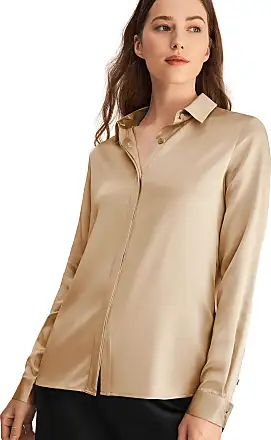 LilySilk Women's Silk Blouse 100% 22MM Silk Button-Down Shirt Long