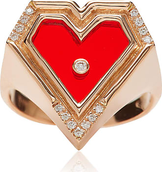 Mateo 14kt Yellow Gold Heart Framed Diamond Ring - Farfetch