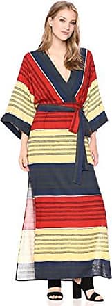 Bcbgmaxazria BCBGMax Azria Womens Striped Faux Wrap Maxi Dress, Multi Peruvian Strip, L