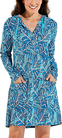 Coolibar UPF 50+ Women's Oceanside Tunic Dress - Sun Protective (XX-Small-  White/Navy Stripe) at  Women's Clothing store