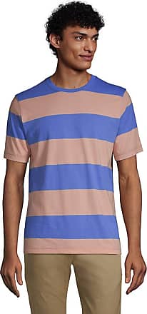 Cromoncent Mens Casual Vertical Stripe Long Sleeve Crewneck Tops Tees T-Shirts