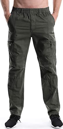 OCHENTA Men's Cotton Military Cargo Pants, 8 Pockets Work Combat Outdoor  Wear