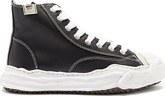 mens leather high top trainers