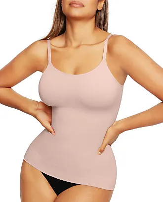 Women Shapewear Tank Tops Tummy Control Shapewear Seamless Body Shaper  Compression Top Slimming Underwear Waist Trainer Shirts Color: White, Size:  M