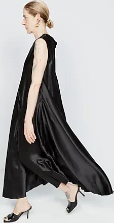 Raey - Lace-Trim Silk-satin Slip Dress - Womens - Black