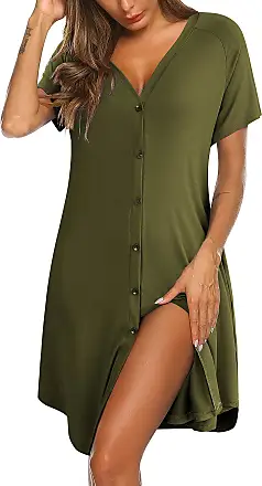 Women's Sleepwear Soft Button with Pockets Short Sleeve Lounge