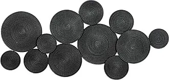 Deco 79 Metal Plate Wall Decor with Textured Pattern, 47 x 2 x 21, Black