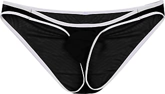 dPois Mens Mesh Sheer Fishnet Low Rise Bikini Boxer Shorts Trunks See-Through Panties Underwear 