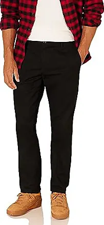 Essentials Pantalon Chino sans Pince Infroissable Coupe Ajustée Homme,  Argent, 28W / 28L : : Mode