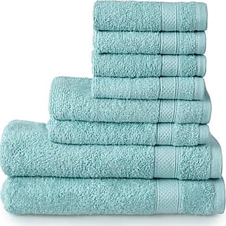 Welhome Franklin Premium, 2 Bath towels 2 Hand towels 2 Washcloths, Textured Aqua Bathroom Towels Set, Hotel & Spa Towels for Bathroom, Soft &  Absorbent