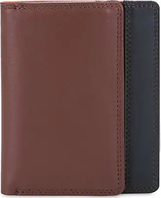 Men's card holder in blue and brown BRUCLE