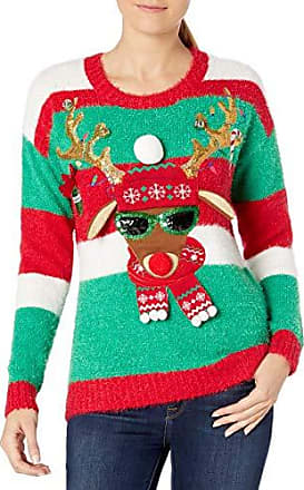 Medium Blizzard Bay Womens Ugly Christmas Penguin Sweater Antler Red