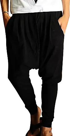 Harem Pants Men's Harem Pants Cotton Linen Festival Baggy Solid Trousers  Retro Gypsy Pants 