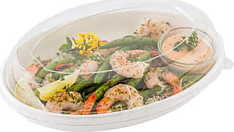 Pulp Tek Rectangle Clear Plastic Flat Lid - Fits Bagasse Catering Container  - 100 count box