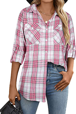 Blooming Jelly Tops Women's Flannel Oversized Shirt Shacket