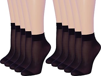 10 Pack Womens Ankle High Sheer Socks 20 DEN 