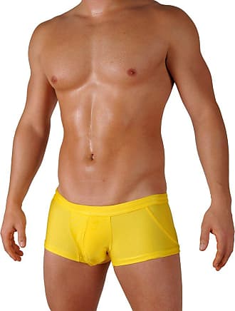 N2N Bodywear Men Yellow Grey Stellar swim Trunk swimwear size S or L 