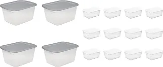 Sterilite 17416A04 60 Quart, 4-Pack Storage Box, Clear base with Cement lid