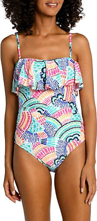 LA BLANCA WAVES OF COLOR RUFFLED BANDEAU ONE PIECE (16W-20W