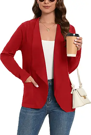 ACEVOG Women's Satin Blouse Tie Waist Wrap Shirt Belt Silk Blazer Long  Sleeve Open Front Ruffle Office Work Cardigan Rose Red : :  Clothing, Shoes & Accessories