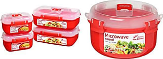 Sistema Heat and Eat 4 Rectangular Food Containers with Lids 1.25L + 2X  525ml | Locking Clips & Steam Release Vents | BPA-Free Microwave Set