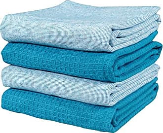 KAF Home Pantry Set of 8 Piedmont Kitchen Towels | Set of 8, 16x26 Inches |  Ultra Absorbent Terry Cloth Dish Towels - Teal